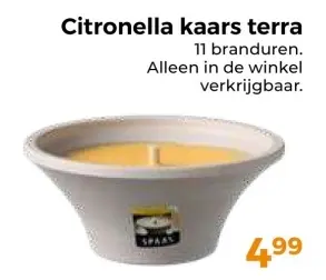 Aanbieding: Citronella kaars terra