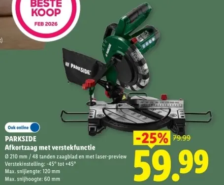 Aanbieding: Afkortzaag met verstekfunctie