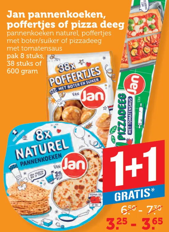 Aanbieding: Jan pannenkoeken, poffertjes of pizza deeg