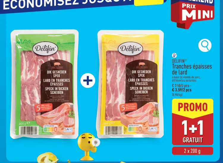 Offre: DÉLIFIN® Tranches épaisses de lard