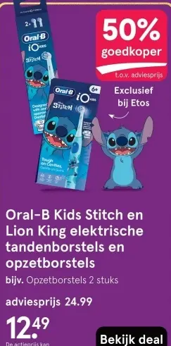 Aanbieding: Oral-B Kids Stitch en Lion King elektrische tandenborstels en opzetborstels