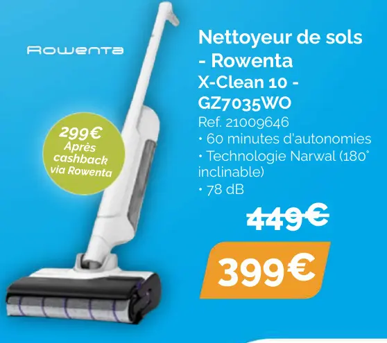 Offre: Nettoyeur de sols X-Clean 10 GZ7035WO