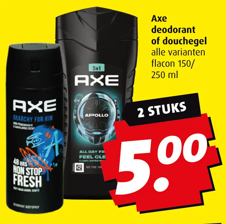 Aanbieding: Axe deodorant of douchegel