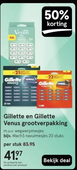 Aanbieding: Gillette en Gillette Venus grootverpakking