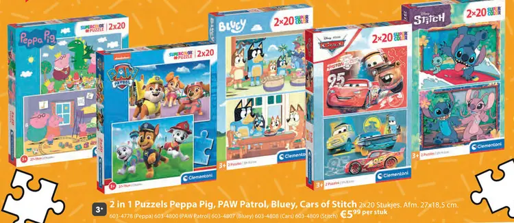 Aanbieding: Clementoni peppa pig puzzel 2 x 20 stukjes