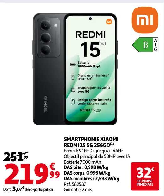 Promotie: Smartphonie XIAOMI REDMI 15 5g 256go