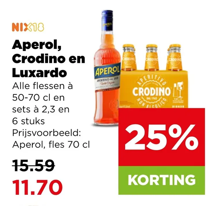 Aanbieding: Aperol, Crodino en Luxardo