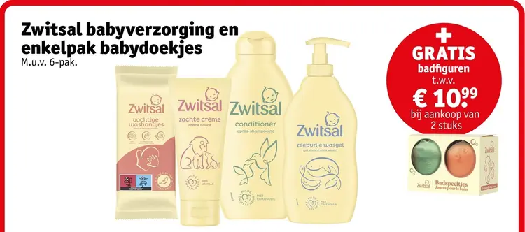 Aanbieding: Zwitsal babyverzorging en enkelpak babydoekjes