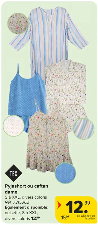 Offre: Pyjashort ou caftan dame