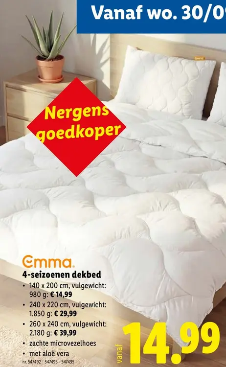 Promotie: Emma 4-seizoenen dekbed