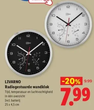 Aanbieding: Radiogestuurde wandklok