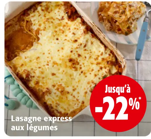 Offre: Lasagne express aux légumes