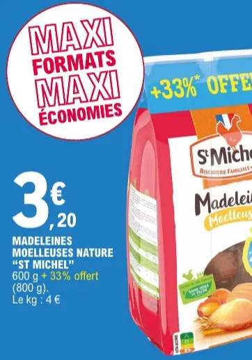 Offre: Madeleines moelleuses nature
