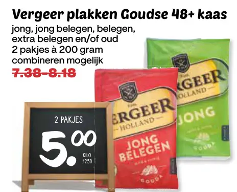 Aanbieding: Vergeer plakken Goudse 48+ kaas