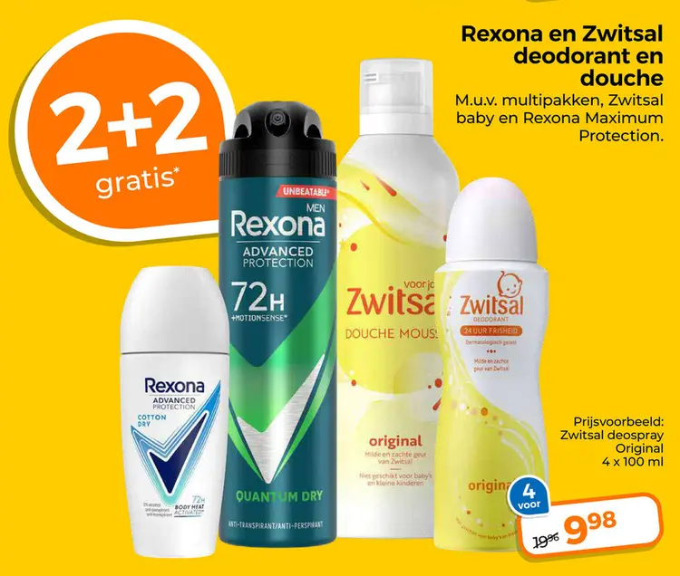 Aanbieding: Rexona and Zwitsal deodorant en douche