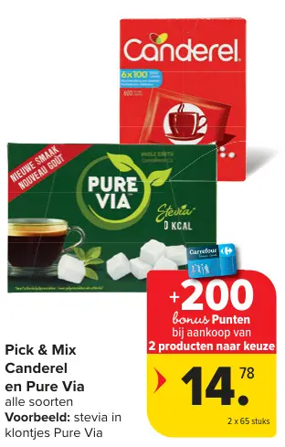 Promotie: Pick & Mix Canderel en Pure Via