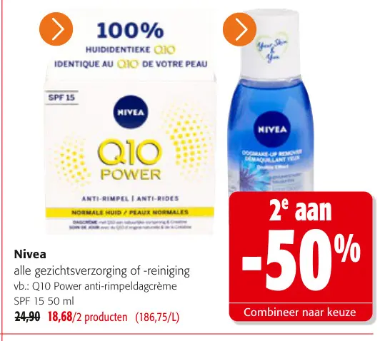 Promotie: Nivea alle gezichtsverzorging of -reiniging