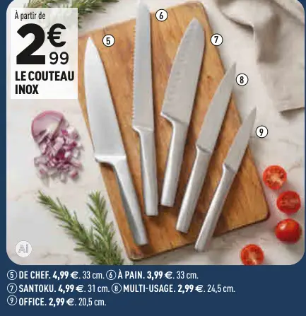 Offre: Le couteau inox