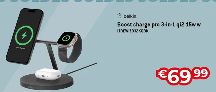 Offre: Boost charge pro 3-in-1 qi2 15w w
