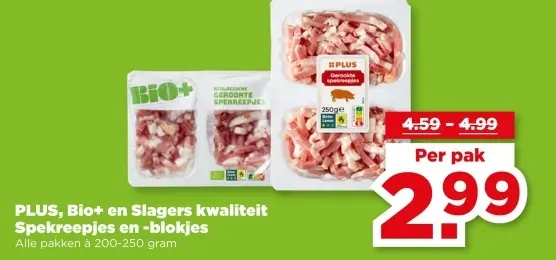 Aanbieding: Spekreepjes en -blokjes