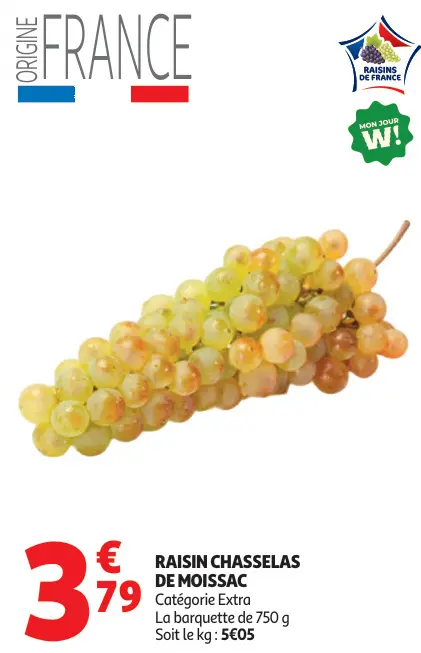 Offre: Raisin Chasselas De Moissac