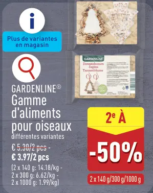 Offre: Gamme d'aliments pour oiseaux