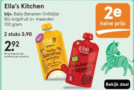 Aanbieding: Baby Bananen Ontbijtje Bio knijpfruit