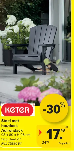 Promotie: Stoel met houtlook Adirondack