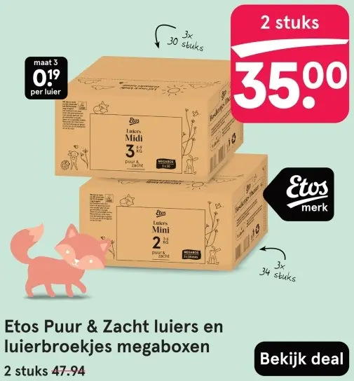 Aanbieding: Puur & Zacht luiers en luierbroekjes megaboxen