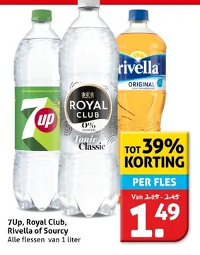 Aanbieding: 7Up, Royal Club, Rivella of Sourcy
