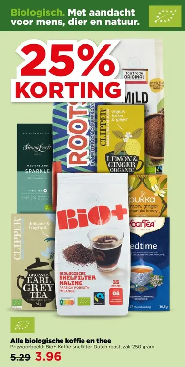 Aanbieding: Biologische koffie en thee