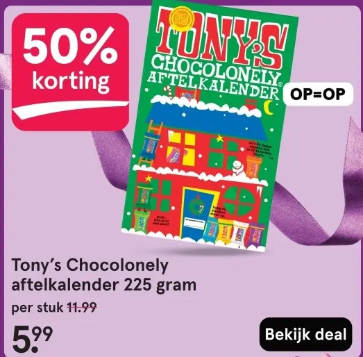 Aanbieding: Chocolonely aftelkalender