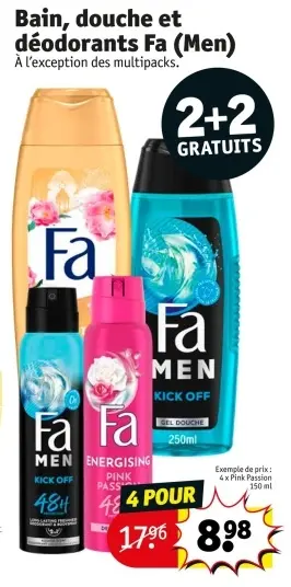 Offre: Bain, douche et déodorants Fa