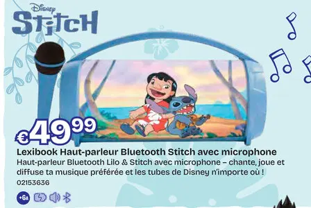 Offre: Lexibook Haut-parleur Bluetooth Stitch avec microphone