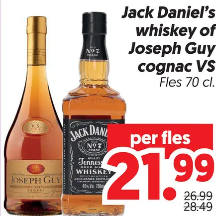 Aanbieding: Whiskey of Joseph Guy cognac VS