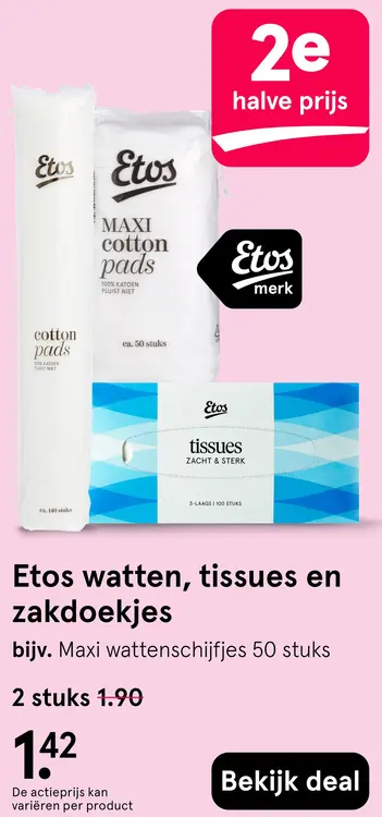 Aanbieding: Watten, tissues en zakdoekjes