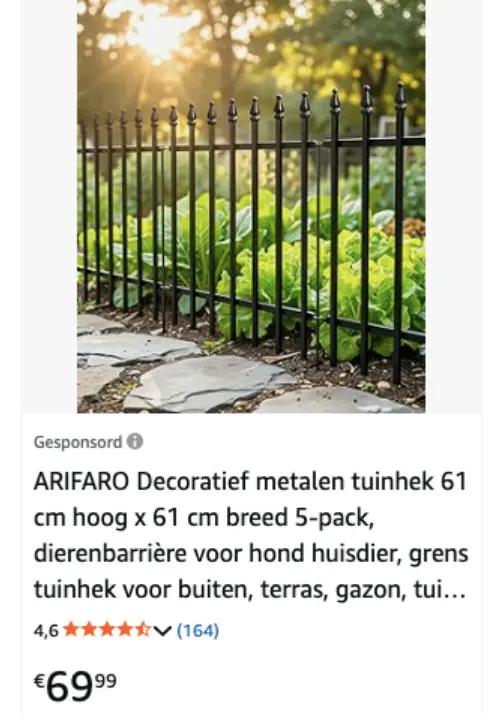 Aanbieding: ARIFARO Decoratief metalen tuinhek
