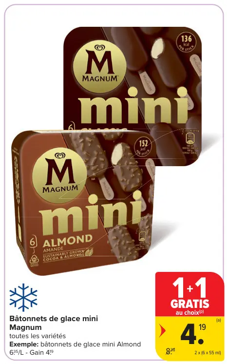 Offre: Bâtonnets de glace mini
