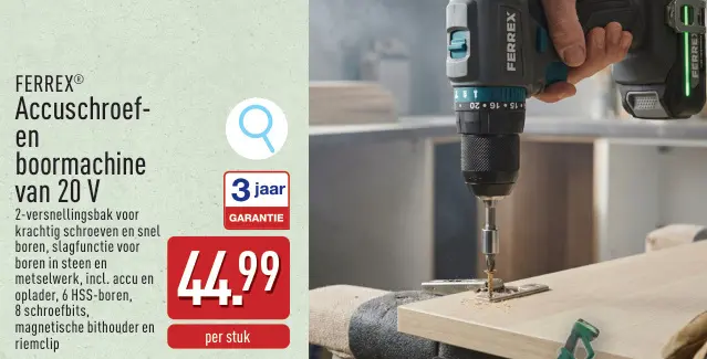 Promotie: Accuschroef- en boormachine van 20 V