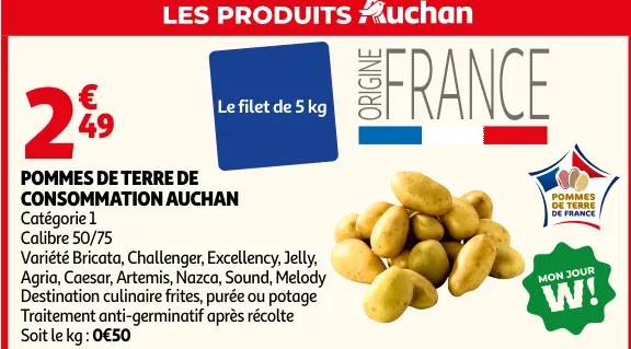 Offre: Pommes de terre de consommation