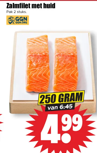 Aanbieding: Zalmfilet met huid