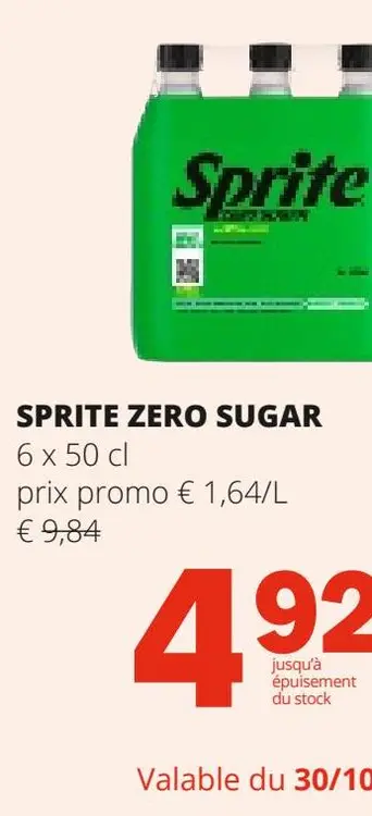 Offre: Sprite zero sugar