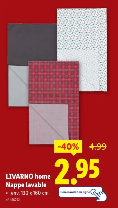 Offre: Nappe lavable