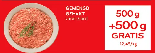 Promotie: Gemengd gehakt varken/rund
