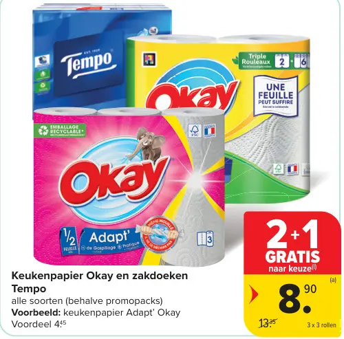 Promotie: Keukenpapier Okay en zakdoeken