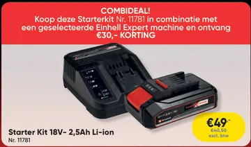 Aanbieding: Starter Kit 18V- 2,5Ah Li-ion