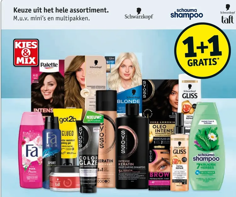 Aanbieding: Schwarzkopf, Schauma, Taft, Syoss, Gliss