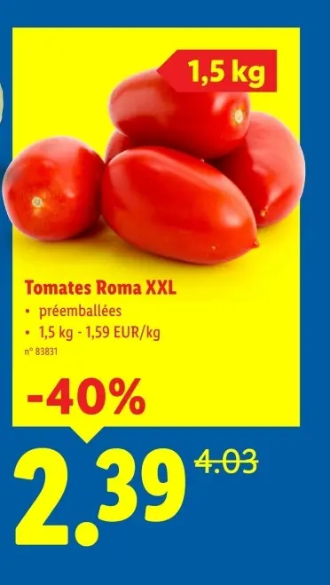 Offre: Tomates Roma XXL