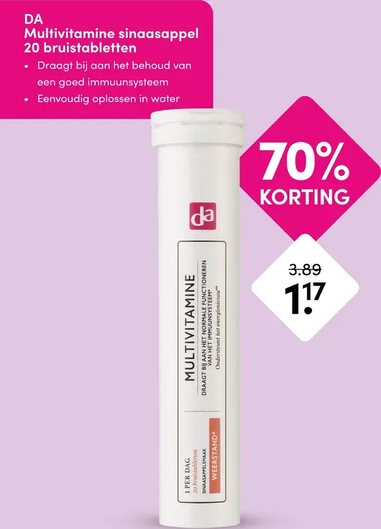 Aanbieding: Multivitamine sinaasappel bruistabletten