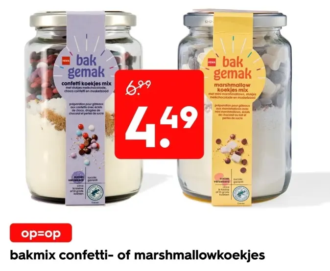 Aanbieding: Bakmix confetti- of marshmallowkoekjes
